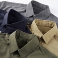 thumbnail image 5 of Cargo Shirt for Men Short Sleeve Multi-Pocket Summer, Casual Button Down Shirt Tops, Khaki, 5 of 8