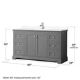 thumbnail image 7 of Wyndham Collection 60" Wood Single Bathroom Vanity in Dark Gray/Chrome, 7 of 7