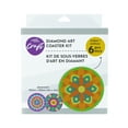 thumbnail image 1 of UNIQUE CREATIV CRAFT Diamond Art Coaster Kit – Flower, 6 pcs, Age 8+, Beginner, 10.2 cm, 1 of 6