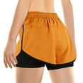 thumbnail image 6 of BXIN Women's 2 in 1 Running Shorts for Gym Yoga Workout Athletic Shorts High-Waisted Shorts with Liner Pockets Orange M, 6 of 6
