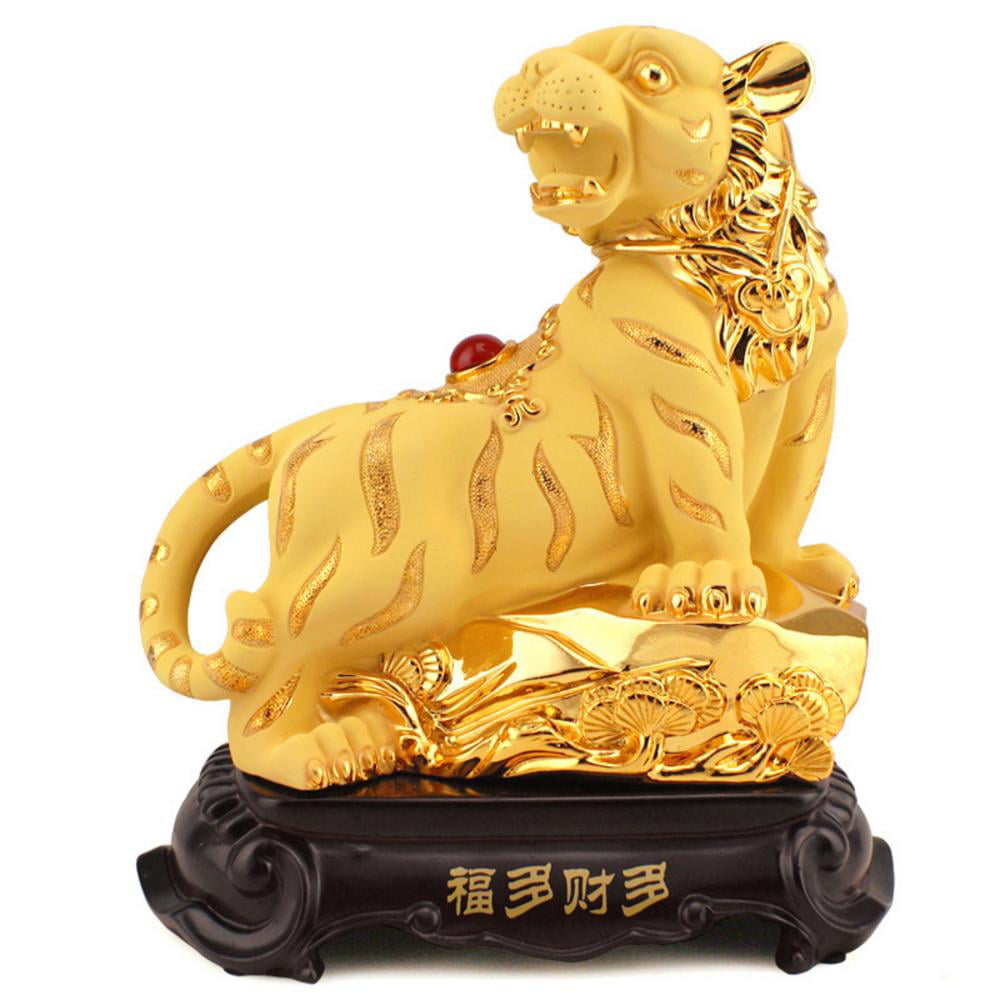 4" Red Money Tiger Wealth Statue Figurine Chinese Zodiac Home Decor Gift 