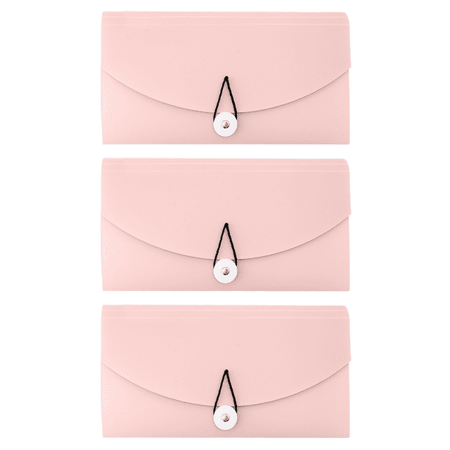 Carpetas de archivos expandibles FloreceBien, paquete de 3, organizadores de archivos tamaño carta A4 y cierre con hebillas elásticas, color rosa