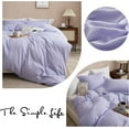 thumbnail image 4 of Duvet Cover Light Purple Stripes Girls Bed Cover Solid Color Comforter Cover, 4 of 6