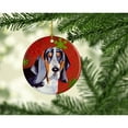 thumbnail image 2 of Carolines Treasures LH9327-CO1 Basset Hound Red and Green Snowflakes Holiday Christmas Ceramic Ornament 3 in multicolor, 2 of 3