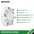 thumbnail image 2 of SCITOO 1.5" 5 Lug Hubcentric Silver Wheel Spacers 5x150 to 5x150 14x1.5 110mm for Sequoia for Tundra Land Cruiser(4X) Fits select: 2008-2009 TOYOTA TUNDRA DOUBLE CAB/DOUBLE CAB SR5, 2 of 5