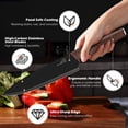 thumbnail image 2 of Vesteel Knife Block Set for Kitchen, 15-Piece High Carbon Stainless Steel Knives Set with Ergonomic Handle, Ultra-sharp & Rust Resistant, Walnut Brown, 2 of 9