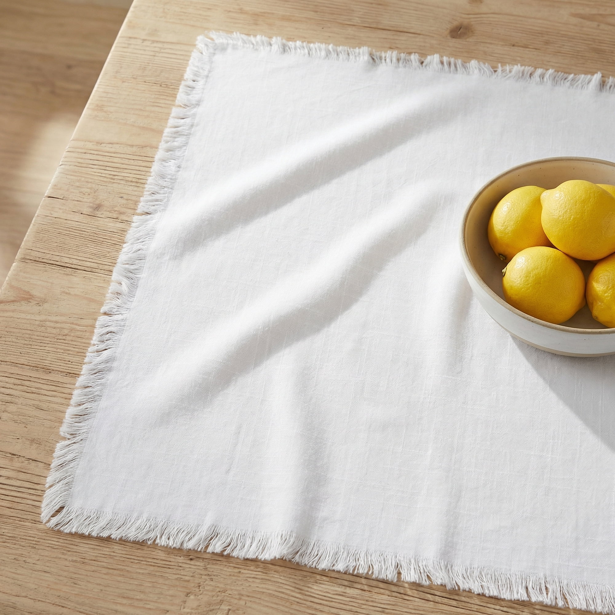 Unique Bargains Cotton Linen Kitchen Towels White 18" x 18"