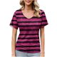 thumbnail image 2 of Puntoco Blusas cortas de liquidación para mujer, blusa informal de manga corta con cuello en V y estampado para mujer, 2 of 5