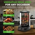 thumbnail image 3 of NutriChef Vertical Rotating Turkey & Shawarma Oven | Rotisserie, Shawarma, & Kebab Machine | Stain-Resistant, Energy-Efficient | Heat-Resistant Door | Includes Kebab Rack & 7 Skewers | Stainless Steel, 3 of 5