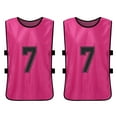 thumbnail image 4 of Tignapoo 12-Pack Adult Reversible Team Vests with Numbers 1-12 in Pink - Lightweight and Breathable Sports Jerseys for Football & Basketball Practice, 4 of 6