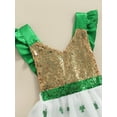 thumbnail image 5 of Qmyliery Sequined Romper Dress, Clover Pattern Fly Sleeve V-Neck One-piece Gift, 5 of 9