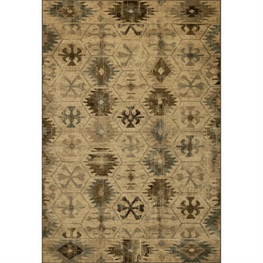 Heritage 9375 Ivory/Blue Southwest Area Rug, Size - 3'3" x 4'11"