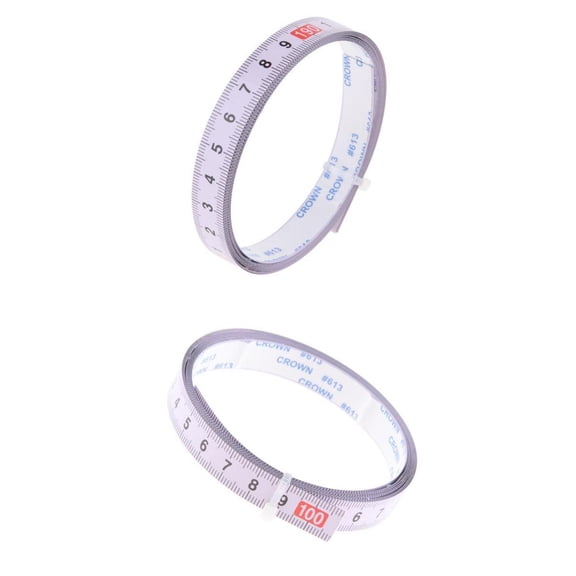 Zxpjkyu 2 Pieces Durable Miter Saw Track Tape Measure Backing Metric Steel Ruler(Width)
