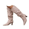 thumbnail image 3 of YLYL Women's Knee High Boots Pointed Toe Kitten Heel Pull on Dressy Casual Boots, 3 of 9
