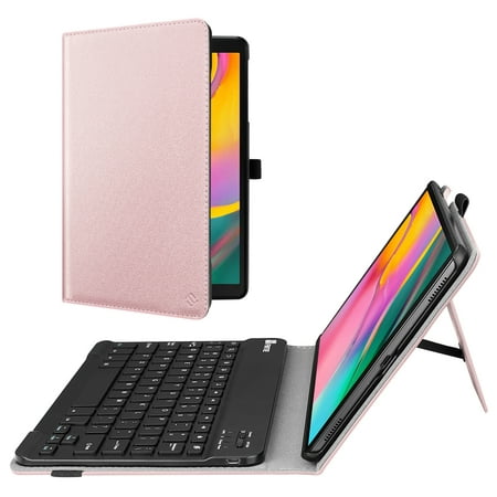 Fintie Folio Keyboard Case for Samsung Galaxy Tab A 10.1 2019 Model SM-T510/T515 Bluetooth Keyboard Cover Rose