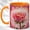 Orange, variant on Single Pink Rose Accent Mug, 11oz Ceramic Coffee Cup for Rose Lovers