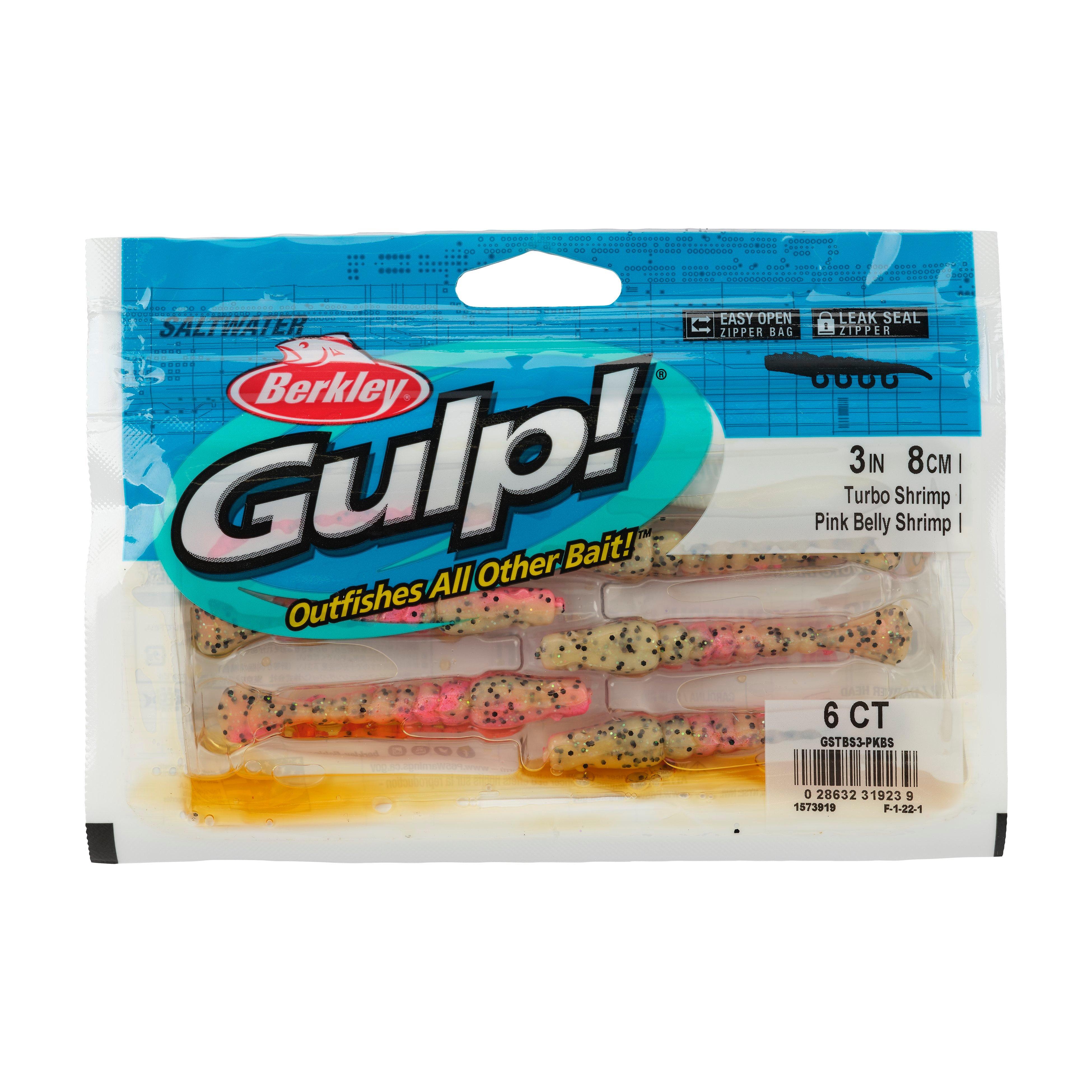 Berkley Gulp!® Saltwater Turbo Shrimp, 3 in, Pink Belly Shrimp
