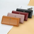 thumbnail image 2 of Womens Long Wallet Oil Wax Leather Trifold Multi Card Organizer Lady Clutch Bags, 2 of 9