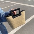 thumbnail image 4 of Bolso Paja Gran Capacidad A La Coreana para Mujer Bolso Mano Portátil Nuevo Bolso Femenino Retro 2022, 4 of 9