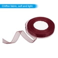 thumbnail image 3 of Unique Bargains 0.6 Inch x 50 Yard Organza Ribbon, Gift Wrapping Ribbon for Bouquet Cake Invitations Card Decoration, Burgundy, 3 of 7