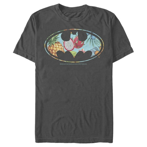 Men's Batman Tropical Logo Graphic Tee Charcoal 2X Large
