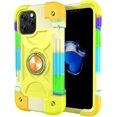 thumbnail image 3 of KOMI 12 Pro Max Étui de Protection, Silicone Antichoc Double Couche Support Anneau Armure Compatible avec iPhone 12 Pro Max Arc-en-Ciel Jaune, 3 of 5