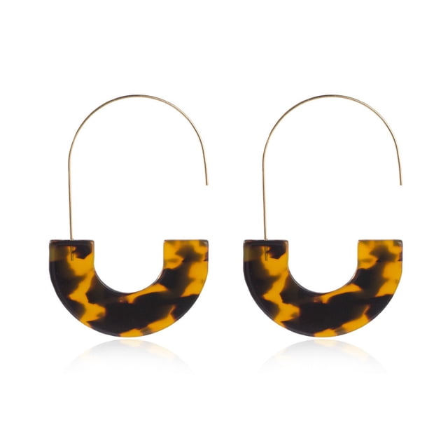 Pendientes colgantes multicolor liso semicírculo acrílico mujer pendiente regalo de aniversario elegante gancho para la oreja boda playa blanco Ropa, zapatos y accesorios Miscelánea Café oscuro Qarigey AP010380-10