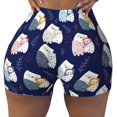 thumbnail image 2 of Balery Mom And Baby Owls Pantalones cortos de entrenamiento estampados para mujer, sin costuras, ajustados, para gimnasio, yoga, correr, deportes, ejercicio activo, fitness.-Medium, 2 of 8