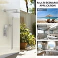 thumbnail image 5 of 10" Square Brushed Nickel Rainfall Shower SetWall-mounted, high-pressure system with storage rack, handheld sprayer & dual handles, 5 of 8