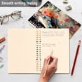 thumbnail image 5 of White Horse and Flowers Ring Binder Notebook Journey Note Diary College Ruled Spiral Notebook Study Loose Leaf Paper A5 60 Pages, 5 of 8