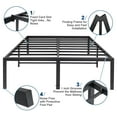 thumbnail image 3 of Lusimo King Size Bed Frame 18 inch Heavy Duty King Metal Bed Frame with Under-Bed Storage No Box Spring Needed Anti Slip Support Mattress Foundation, Black, 3 of 10