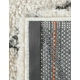 thumbnail image 5 of Unique Loom Rabat Shag Collection Area Rug - Trellis (8' Square Pure Ivory/Gray), 5 of 7