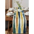 thumbnail image 4 of Blue Yellow Abstract Table Runner 48 Inches, Modern Green Artwork Bed Runner Dresser Scarves Tabletop for Indoor Outdoor Parties/Ceremony/Banquet, 13" x 48", 4 of 8