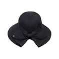 thumbnail image 4 of KALE Sun Hat Oversized Bow Beach Foldable Solid Color Black, 4 of 4