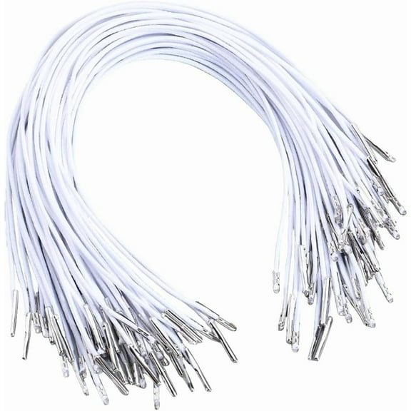100Pcs Elastic Barbed Cords Hat Elastic Ropes Elastic Fibre Round String with Metal Barbs Fastener Stretch Loop Strings for DIY Making Crafts Badges Signs Party Hats
