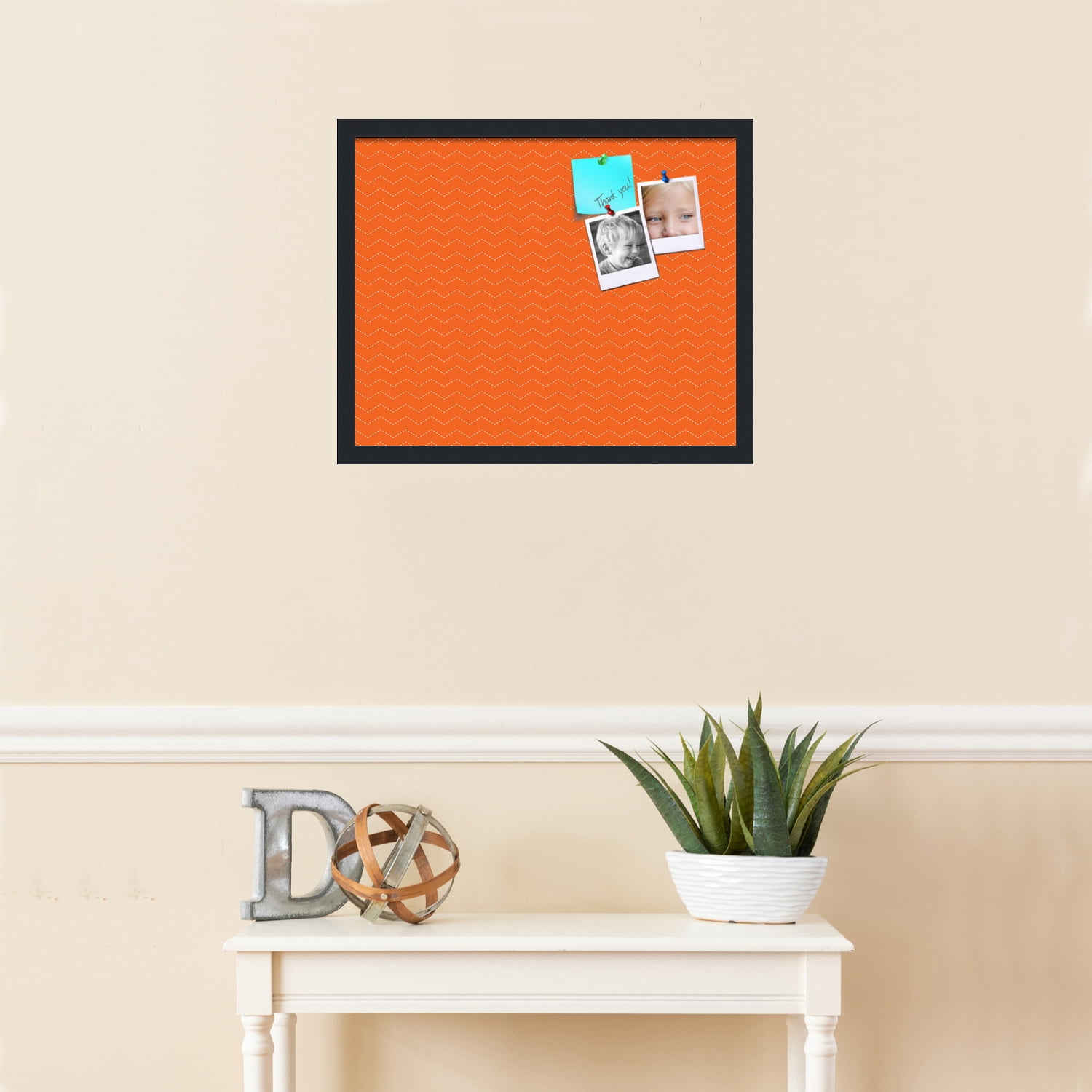 PinPix ArtToFrames 19x15 Custom Cork Bulletin Board    Poster Board Has a Fabric Style Canvas Finish, Framed in Satin Black (PinPix-517)
