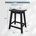 thumbnail image 5 of Tabouret de Bar – Chaise de Patio d'Extérieur en HDPE Résistante aux Intempéries, Hauteur Comptoir – Résine Robuste, Repose-Pieds Ergonomique – pour Terrasse, Balcon et Cuisine – Noir, Lot de 1, 5 of 5