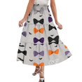 thumbnail image 6 of Womens Casual Elastic Waist Drawstring Midi Skirt Halloween Print Vacation Style Ruffle Hem A Line Flowy Skirt, 6 of 6