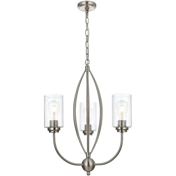 JSTCL 3-Lights Pendant Light Fixtures with Seeded GlassFarmhouse