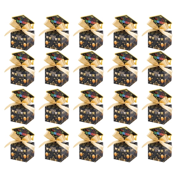 UYUH 20PCS Graduation Cap Gift Boxes,Class of 2026 Graduation Candy Boxes,Centerpieces for Tables Party Decorations,Mini Treat Grad Cap Chocolate Box Party Favors Supplies