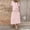 Pink, variant on Maxi Two Piece Dress Sets for Women Work Maxi Cotton Summer Women Dress Dress Set Casual Collared Short Sleeve Plaid Loose Dresses