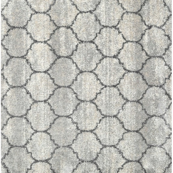 Ahgly Company Machine Washable Indoor Rectangle Contemporary Dark White Beige Area Rugs, 3' x 5'