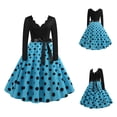 thumbnail image 2 of Fesfesfes Women Gowns A Line Flare Vintage Dress Prom Swing Long Sleeve Polka Dot Printing Party Dress Clearance Under $10, 2 of 6