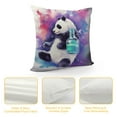thumbnail image 4 of HENGT  Throw Pillow Covers Galaxy Watercolor Panda Decorative Square Throw Pillow Cases Soft Solid Cushion Cover for Sofa Couch Bedroom Car, 4 of 5