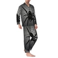 thumbnail image 2 of Naloa Black Spiders Men’s Pajamas Set - Long Sleeve Button Down Sleep Shirt and Pajama Bottoms Sleepwear Set-Large, 2 of 7