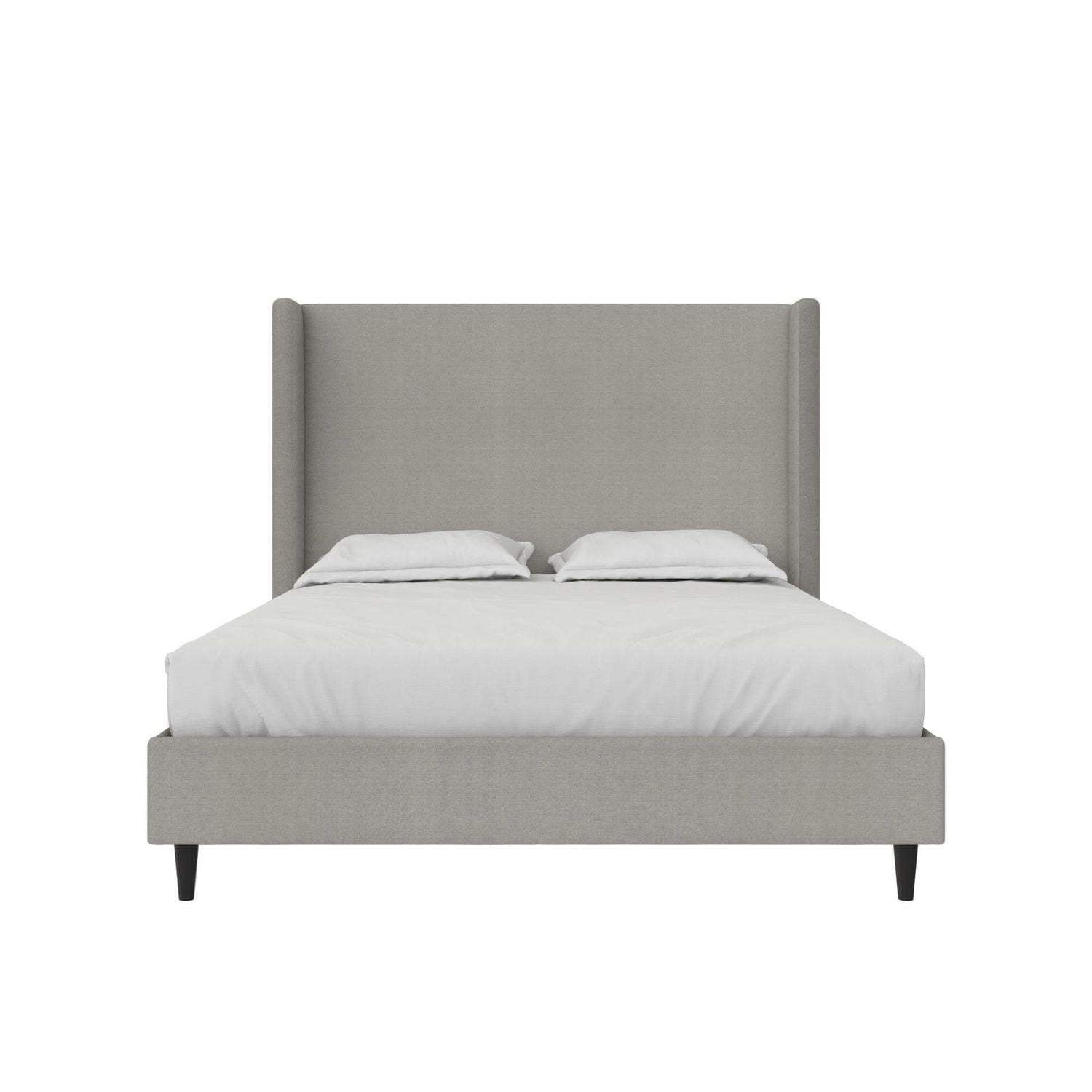 DHP Eveline Upholstered Platform Bed Frame with High Wingback Headboard, Queen, Textured Gray Canvas