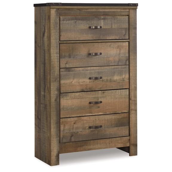 Signature Design by Ashley Trinell 5 Drawer Wood Chest in Brown