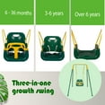 thumbnail image 3 of 3-in-1 Toddler Swing Sets for Backyard, Comfy Baby Swing Outdoor Indoor, Kids Swing with Metal Stand, Green, 3 of 5