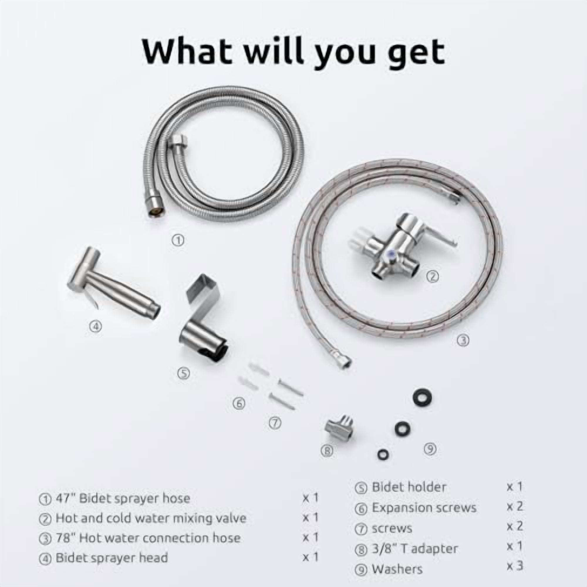 Hot and Cold Bidet Sprayer for Toilet,  Bidet Attachment for Warm Water, Bidet with Warm Water Muslim Shower, Ideal for Feminine Hygiene, Pet Cleaning, Cloth Diapers, and Elderly Care