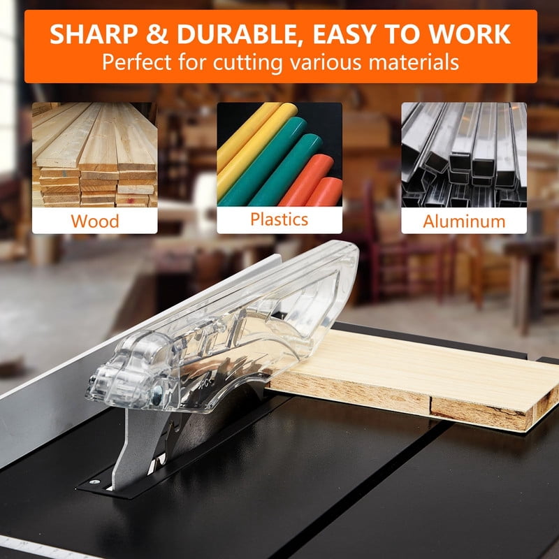 Towallmark 8 Inch 6.7 Amp, Jobsite Table Saw, Compact Portable Table Saw with 24T Blade, 3576 RPM Cutting Speed, Sliding Miter Gauge, DIY Woodworking Furniture Making, Grey